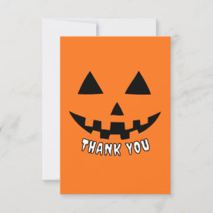 Personalised Orange Pumpkin Halloween Thank You Card