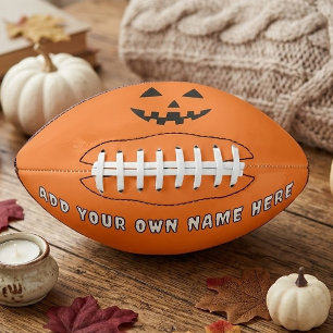 Personalised Orange Pumpkin Halloween Your Name American Football