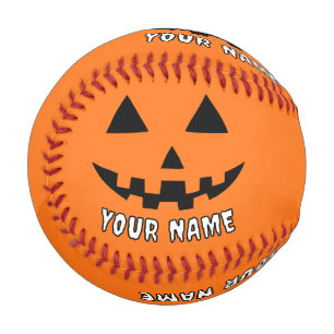Personalised Orange Pumpkin Halloween Your Name Baseball