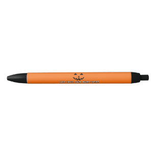 Personalised Orange Pumpkin Halloween Your Name Black Ink Pen