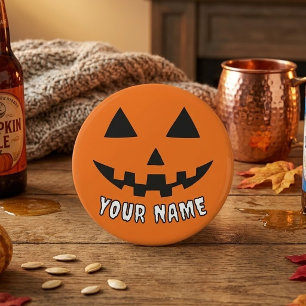 Personalised Orange Pumpkin Halloween Your Name Bottle Opener