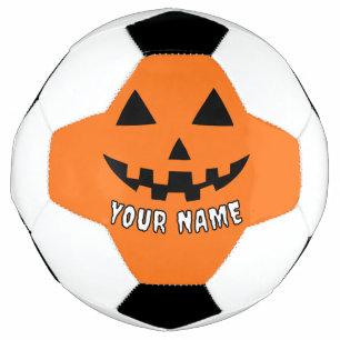 Personalised Orange Pumpkin Halloween Your Name Football