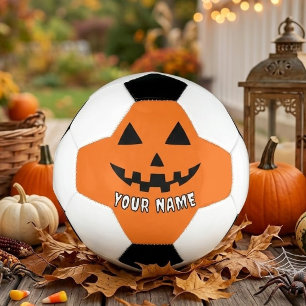 Personalised Orange Pumpkin Halloween Your Name Football