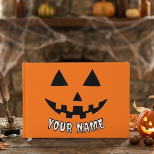 Personalised Orange Pumpkin Halloween Your Name Guest Book