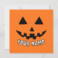 Personalised Orange Pumpkin Halloween Your Name
