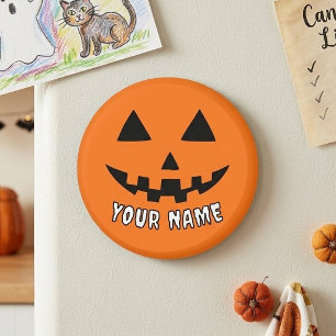 Personalised Orange Pumpkin Halloween Your Name Magnet