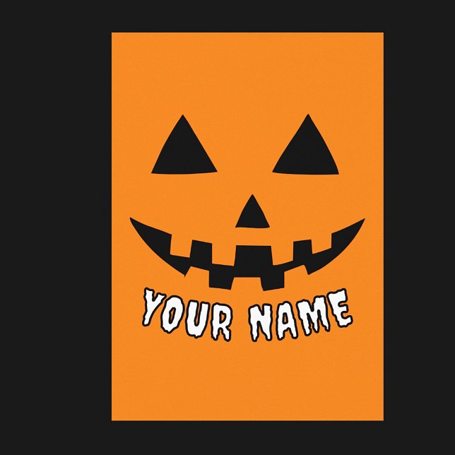 Personalised Orange Pumpkin Halloween Your Name Poster (Creator Uploaded)