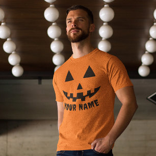 Personalised Orange Pumpkin Halloween Your Name T-Shirt