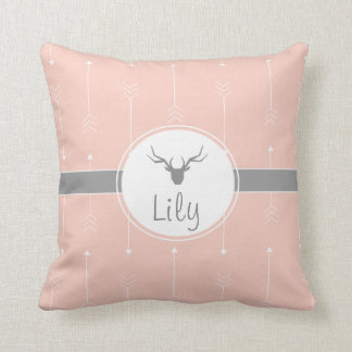 Personalised orange reindeer cushion