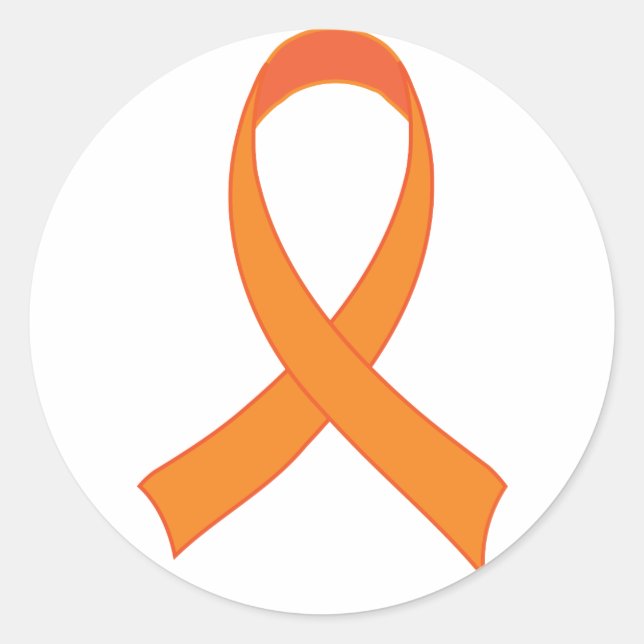 Personalised Orange Ribbon Awareness Gift Classic Round Sticker (Front)