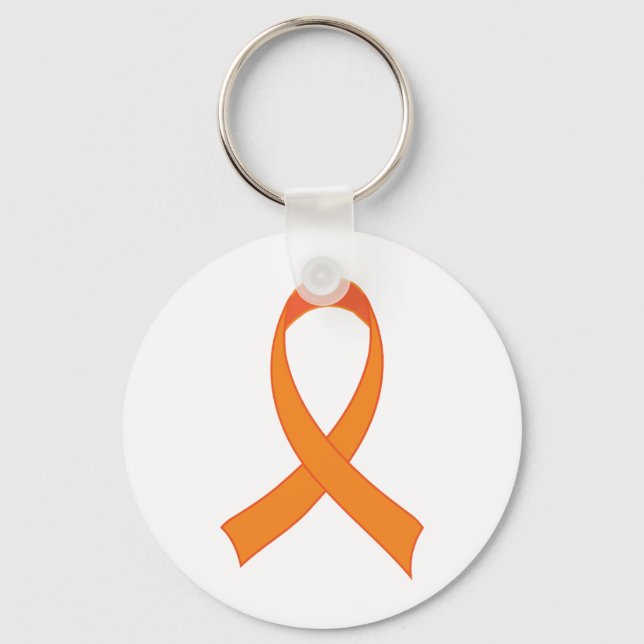 Personalised Orange Ribbon Awareness Gift Key Ring (Front)