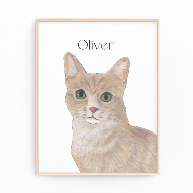 Personalised Orange Tabby Cat Art Photo Print (Creator Uploaded)