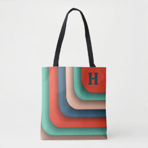 Personalised Orange, Teal and Blue Tote Bag