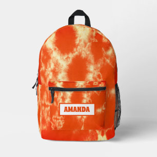 Personalised Orange Tie Dye  Printed Backpack