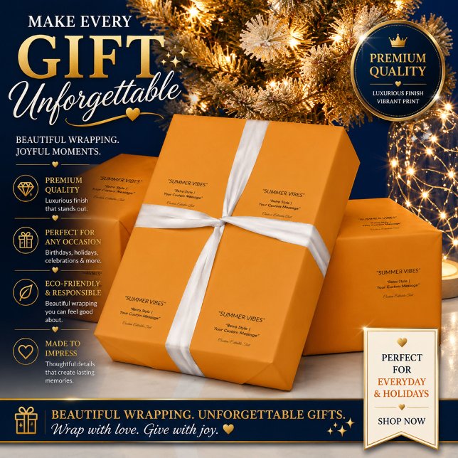 Personalised Orange Wrapping Paper (Creator Uploaded)