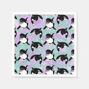 Personalised Orca Killer Whale Birthday Napkin