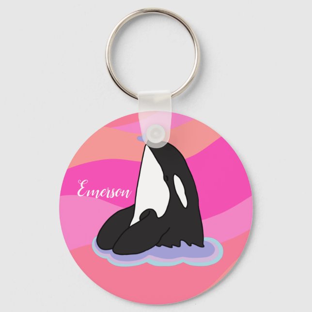 Personalised Orca Killer Whale Key Ring (Front)