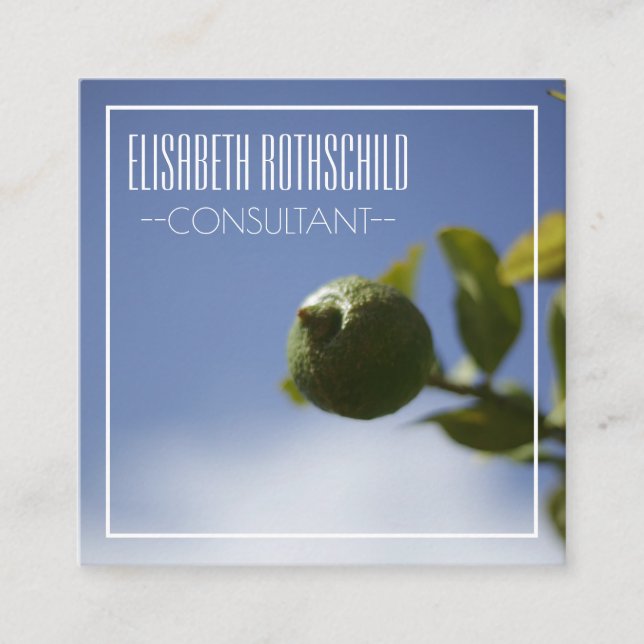 Personalised Organic Lemon Lime Business Card (Front)