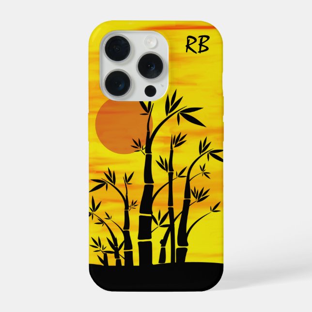 Personalised Oriental Bamboo Sunset iPhone Case (Back)
