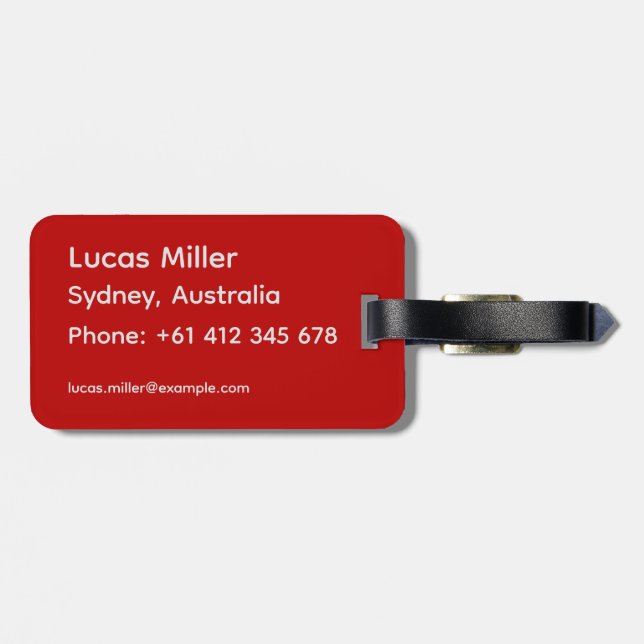 Personalised Oriental Rug Luggage Tag (Back Horizontal)