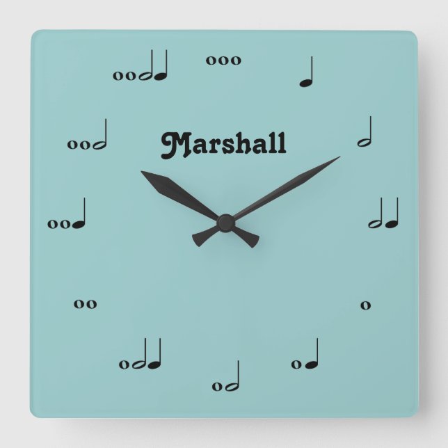 Personalised Original Music Note Clock (Front)