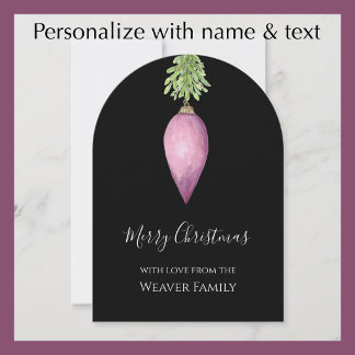 Personalised Original Watercolor Christmas Bauble Holiday Card