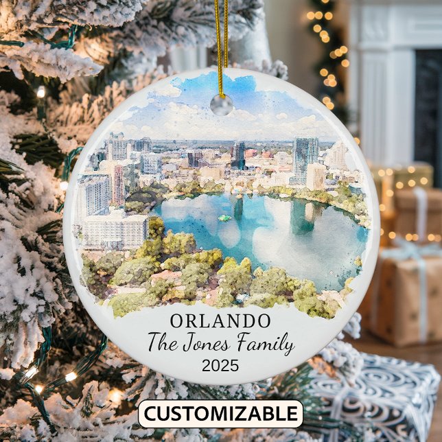 Personalised Orlando Ornament, Florida Gift Ceramic Tree Decoration (Creator Uploaded)