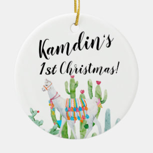 Personalised Ornament Boho Llama Bohemian Cacti De