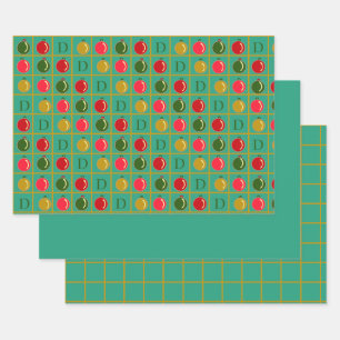 Personalised Ornamental Bingo - Jade Green  Wrapping Paper Sheet
