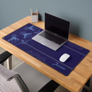 Personalised Ornate Blue Purple Mandala Desk Mat