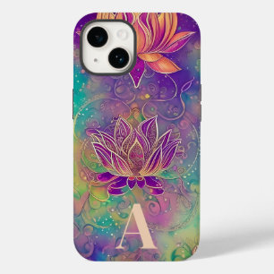 Personalised Ornate Colourful Lotus Flowers Case-Mate iPhone 14 Case