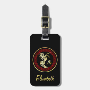 Personalised Ornate Year of the Horse GR Luggage Tag