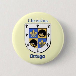 Personalised Ortega Historical Shield 6 Cm Round Badge