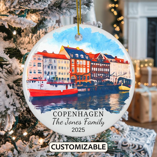 Personalised Oslo Ornament, Denmark Gift Ceramic Tree Decoration (Creator Uploaded)