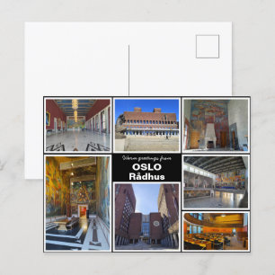 Personalised,  Oslo rådhus, Norway Postcard