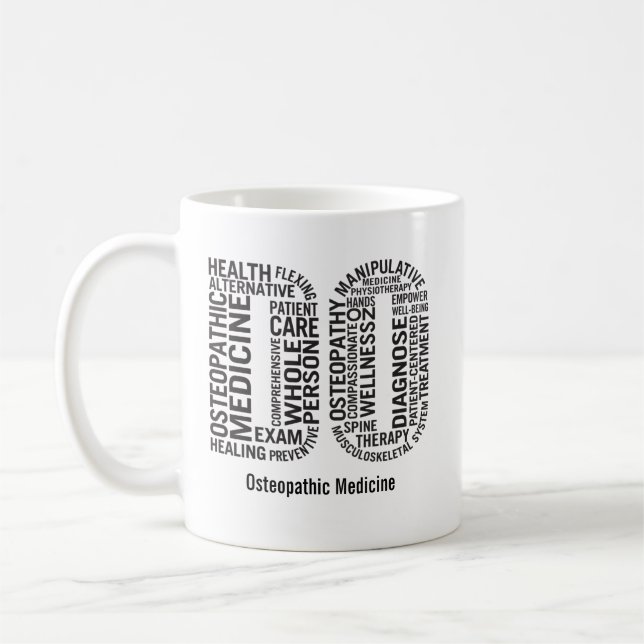 Personalised Osteopathic Medicine DO Osteopathy Coffee Mug (Left)