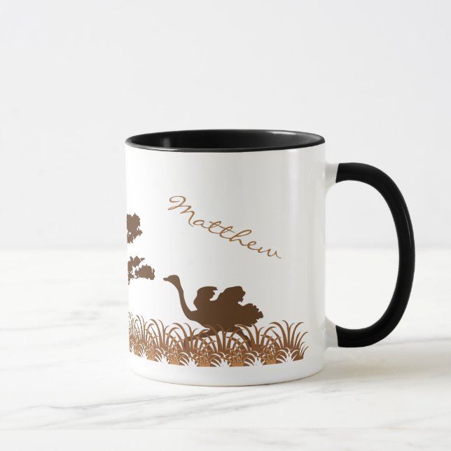 Personalised Ostrich Safari Mug (Right)