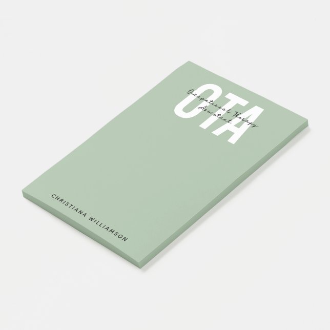Personalised OTA Occupational Therapy Assistant Post-it Notes (Angled)