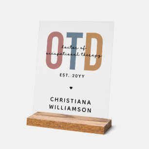 Personalised OTD Doctor of Occupational Therapy Acrylic Sign