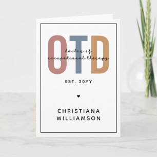 Personalised OTD Doctor of Occupational Therapy Card