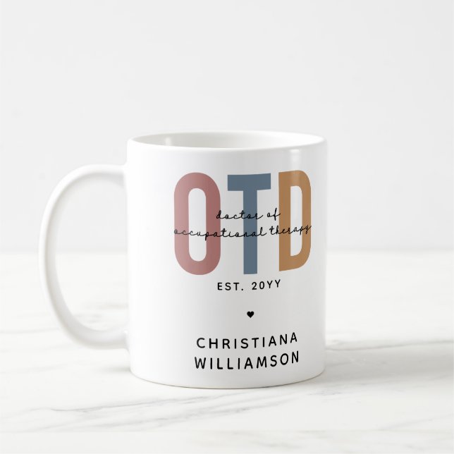 Personalised OTD Doctor of Occupational Therapy Coffee Mug (Left)