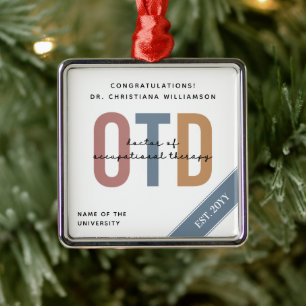 Personalised OTD Doctor of Occupational Therapy Metal Tree Decoration