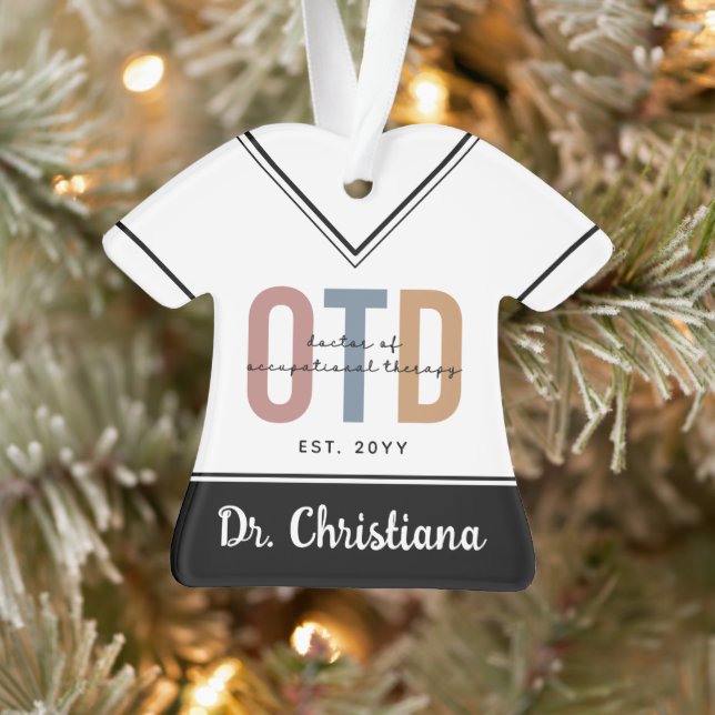 Personalised OTD Doctor of Occupational Therapy Ornament (Tree)