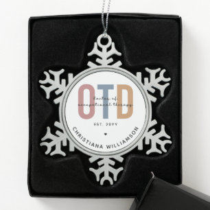 Personalised OTD Doctor of Occupational Therapy Snowflake Pewter Christmas Ornament