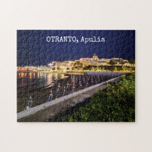 Personalised Otranto by night, Apulia, Italy, Jigsaw Puzzle