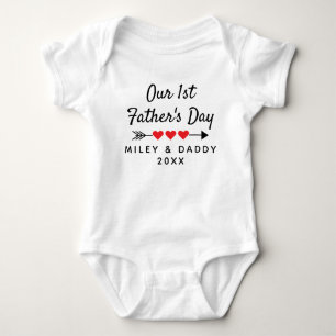 Personalised Our 1st Father's Day Cute Gift Baby Bodysuit