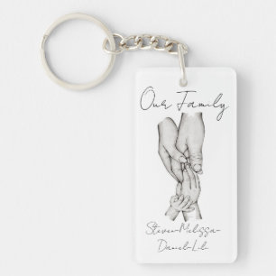 Personalised Our Family of 4 Key Ring