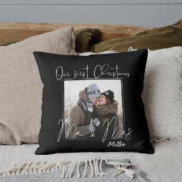 Personalised Our First Christmas as MR And MRS Cushion