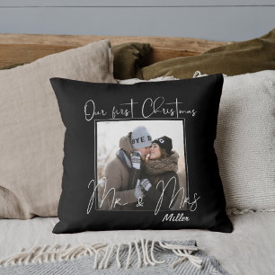 Personalised Our First Christmas as MR And MRS Cushion