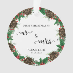 Personalised Our First Christmas Engaged Ornament